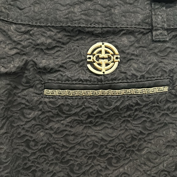 Gorgeous vintage black textured pants is golden details - Picture 5 of 6